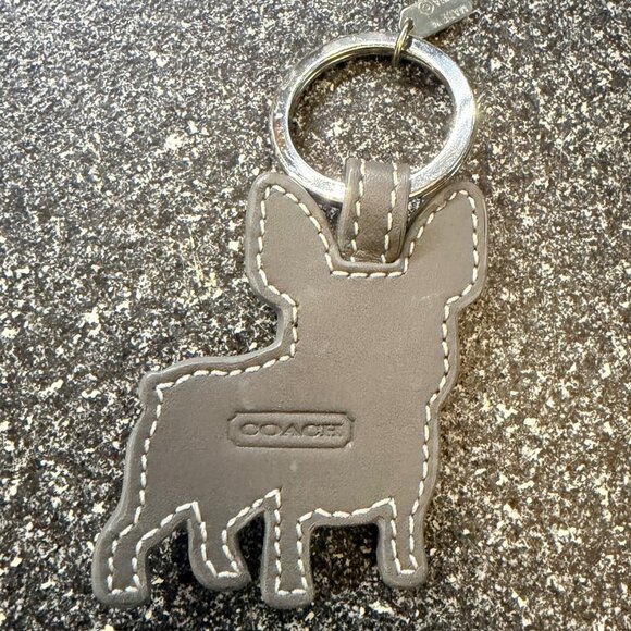 Coach Authentic French Bulldog Dog Fob Keychain Keyring Charm RARE